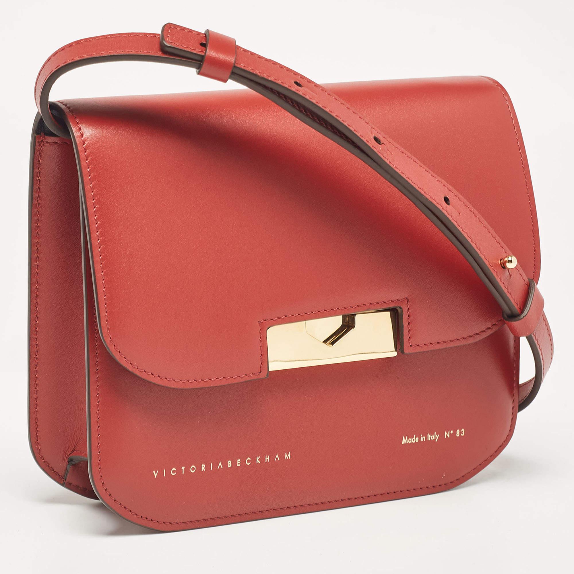 Victoria Beckham Eva Beckham Ziegelrote Eva Umhängetasche aus Leder (Rot) im Angebot