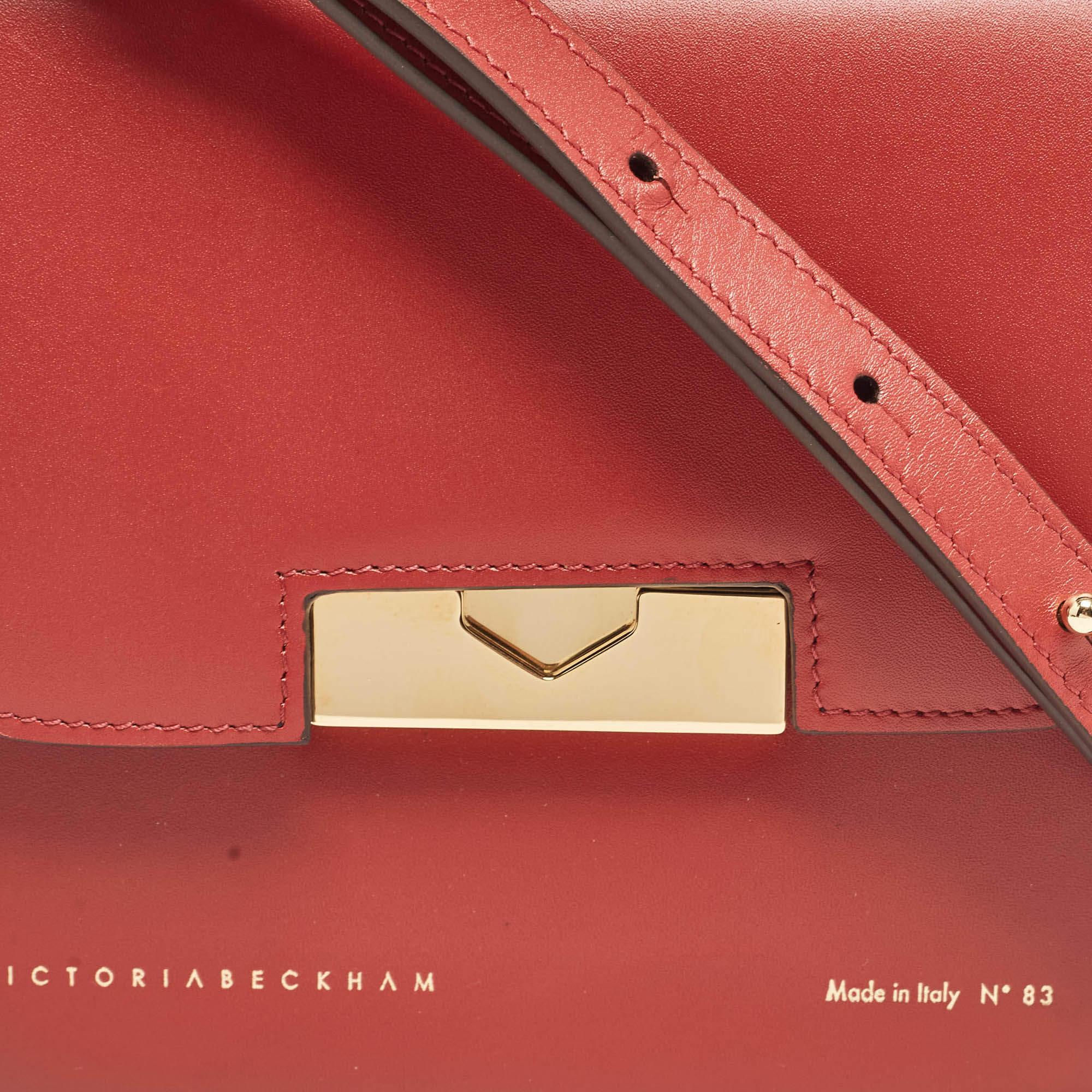 Victoria Beckham Eva Beckham Ziegelrote Eva Umhängetasche aus Leder Damen im Angebot