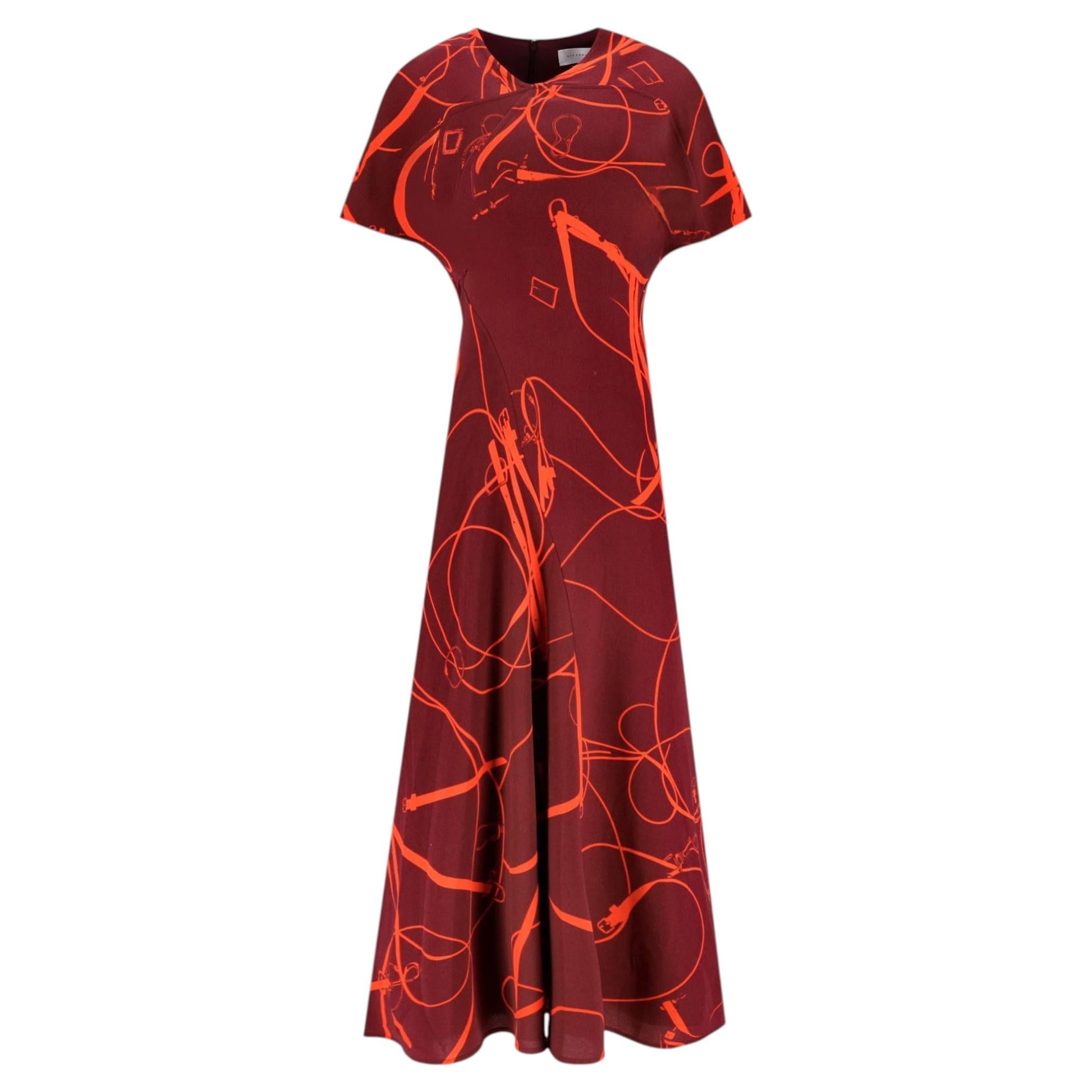 Victoria Beckham Bridle Print Midi Dress