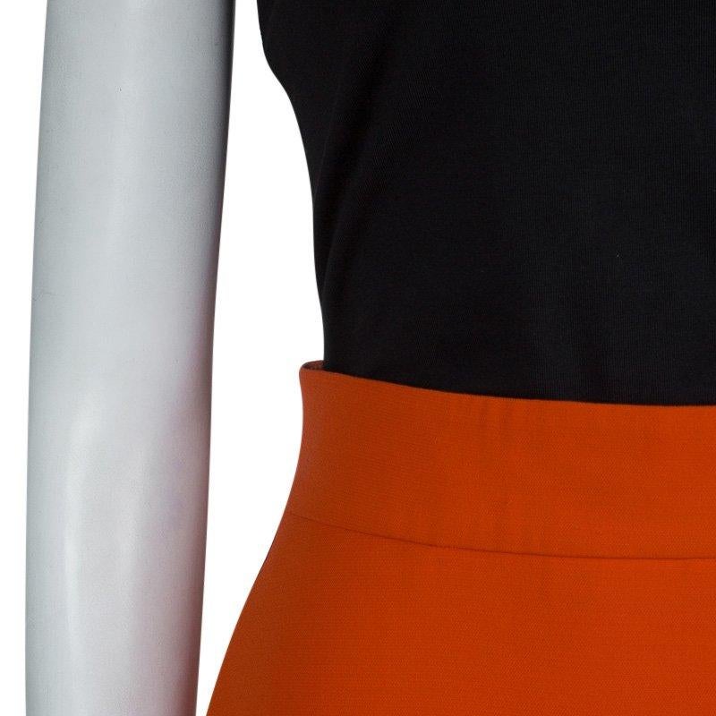 Women's Victoria Beckham Bright Orange A-Line Skirt M