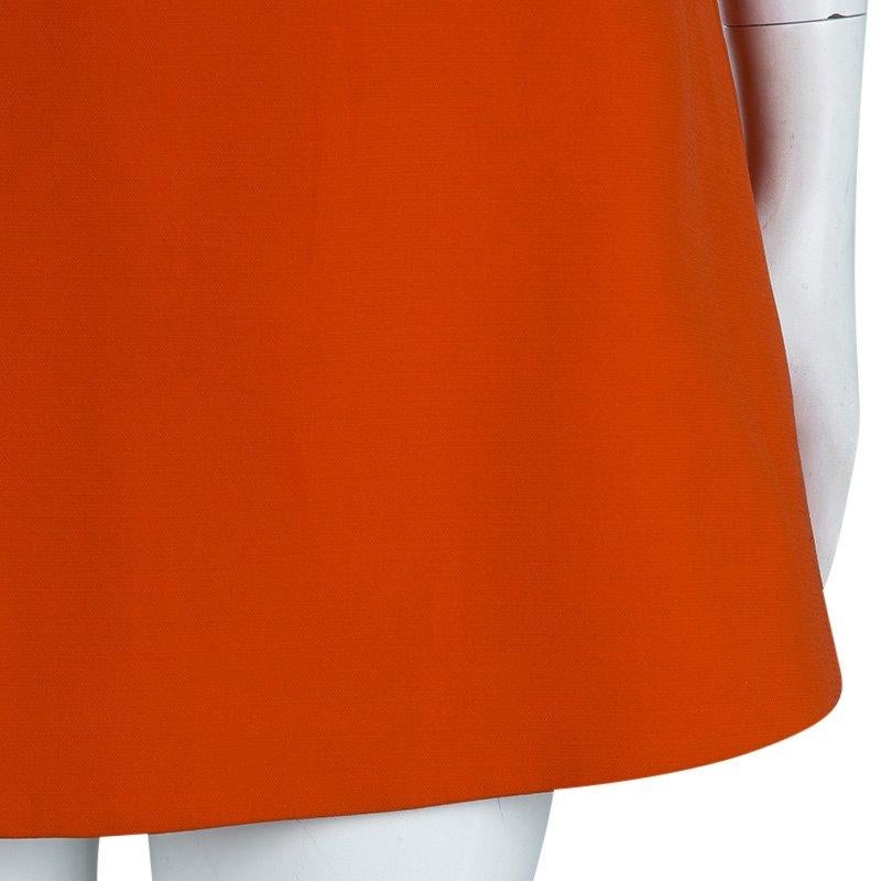 Victoria Beckham Bright Orange A-Line Skirt M 1