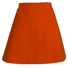 Victoria Beckham Bright Orange A-Line Skirt M