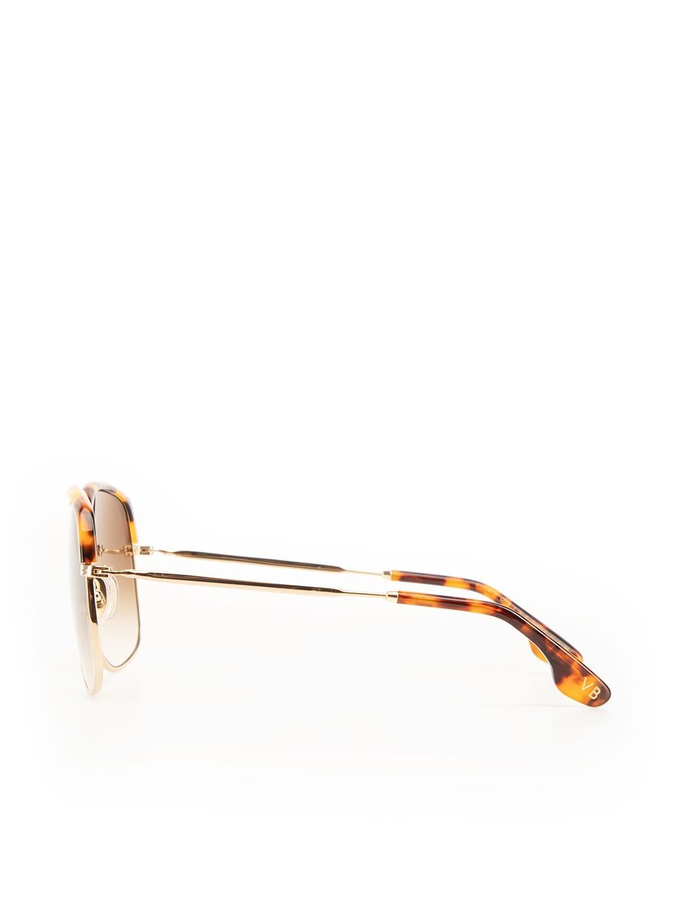 Women's Victoria Beckham Brown & Gold Tortoiseshell Sunglasses