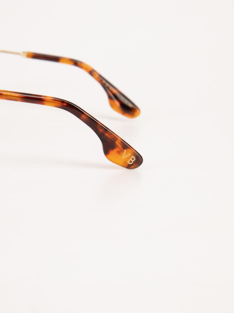 Victoria Beckham Brown & Gold Tortoiseshell Sunglasses 1