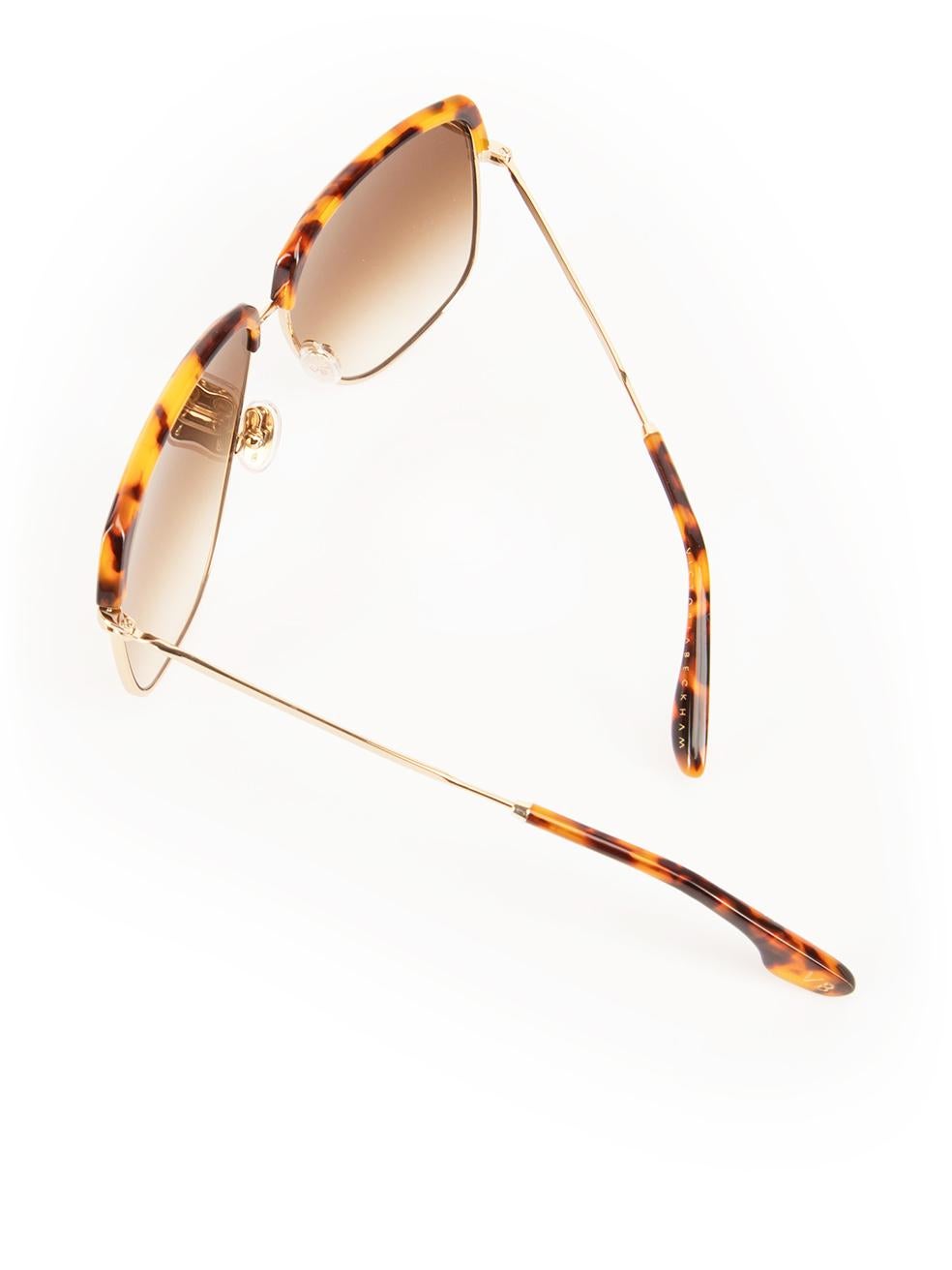 Victoria Beckham Brown & Gold Tortoiseshell Sunglasses 2