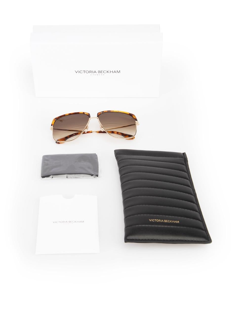 Victoria Beckham Brown & Gold Tortoiseshell Sunglasses 3