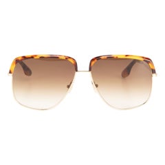 Victoria Beckham Brown 
Gold Tortoiseshell Sunglasses