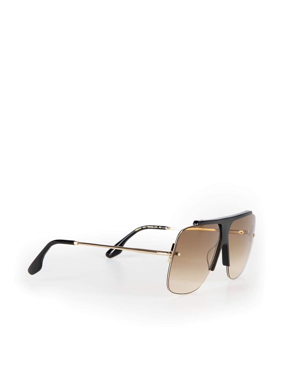Victoria Beckham Brown Gradient Navigator Sunglasses In New Condition For Sale In London, GB