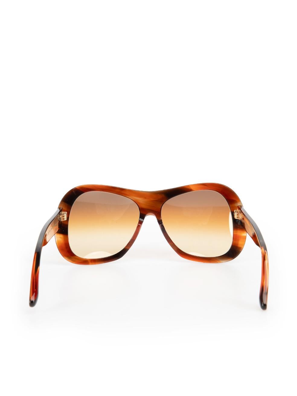 Women's Victoria Beckham Brown Striped Gradient Sunglasses