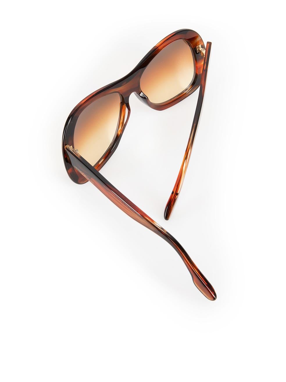 Victoria Beckham Brown Striped Gradient Sunglasses 3
