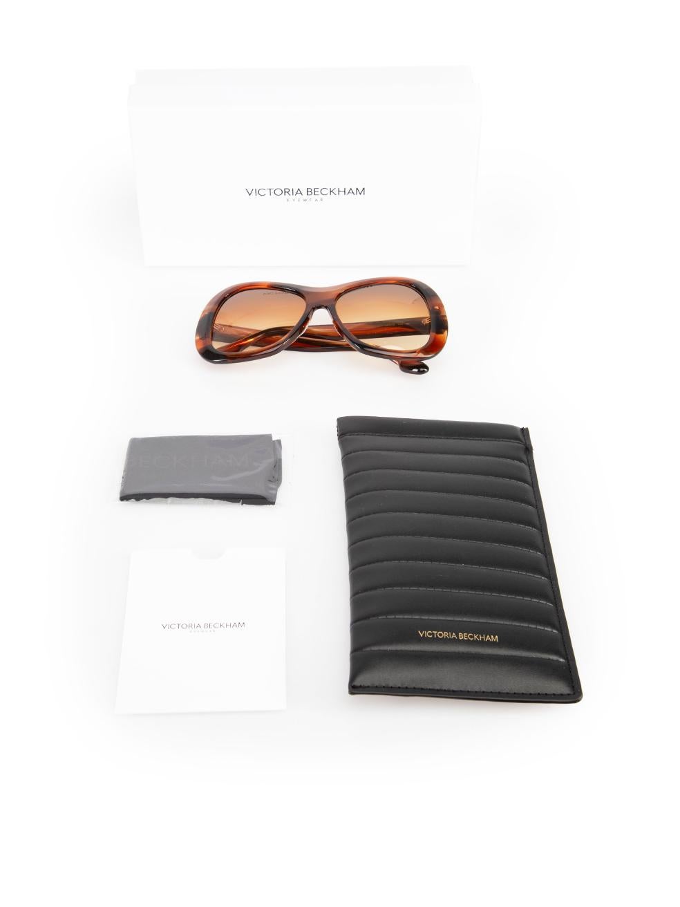 Victoria Beckham Brown Striped Gradient Sunglasses 4
