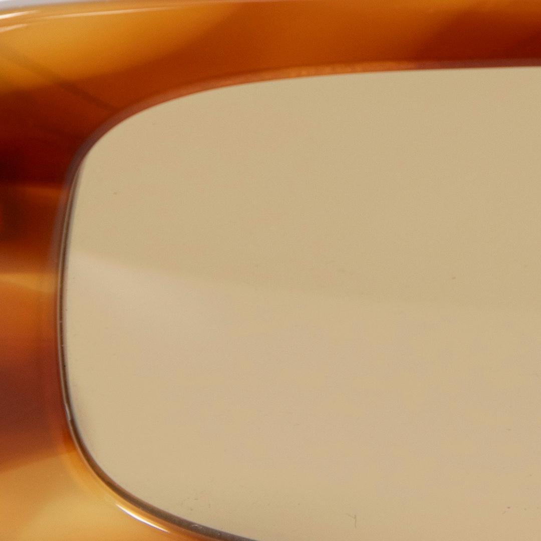 Victoria Beckham Brown Striped Rectangular Sunglasses For Sale 2