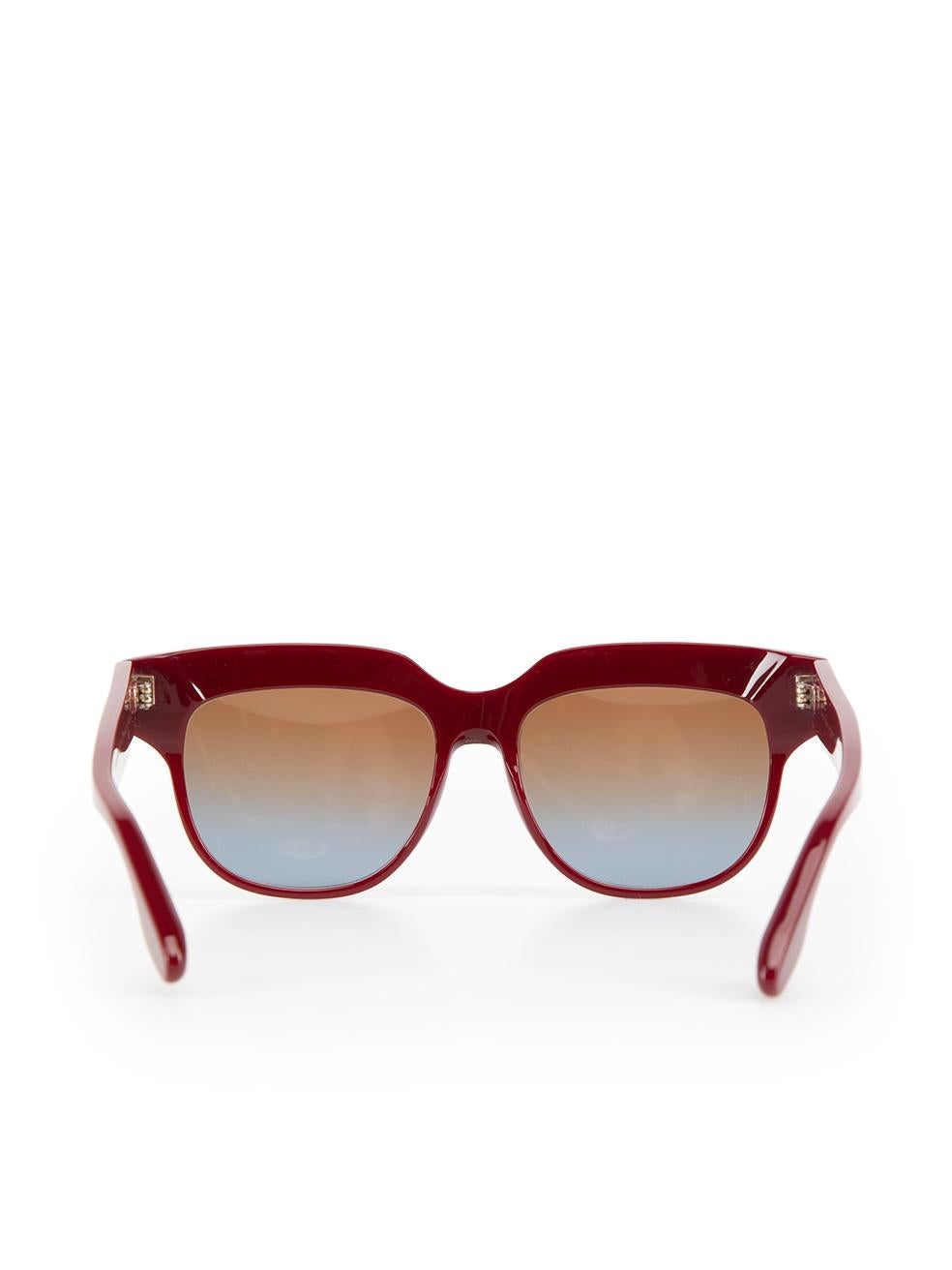 Women's Victoria Beckham Burgundy & Orange Gradient Sunglasses