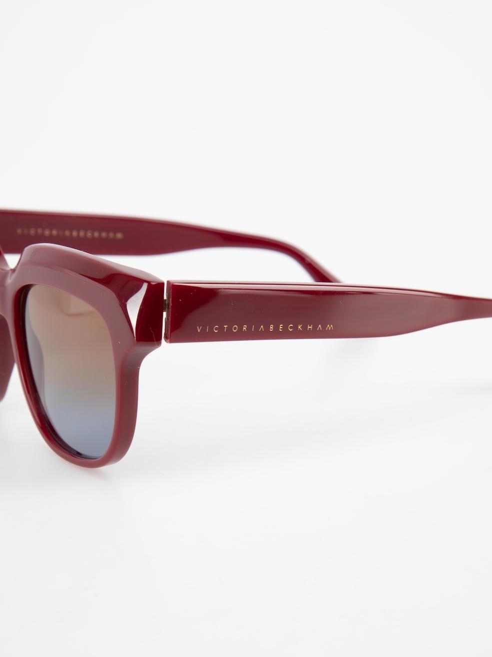 Victoria Beckham Burgundy & Orange Gradient Sunglasses 2