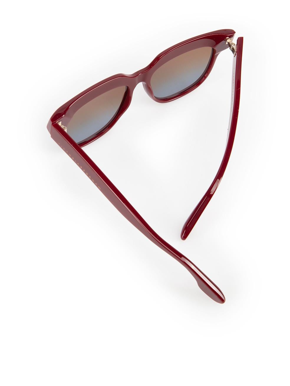 Victoria Beckham Burgundy & Orange Gradient Sunglasses 3