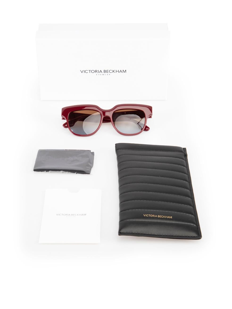 Victoria Beckham Burgundy & Orange Gradient Sunglasses 4