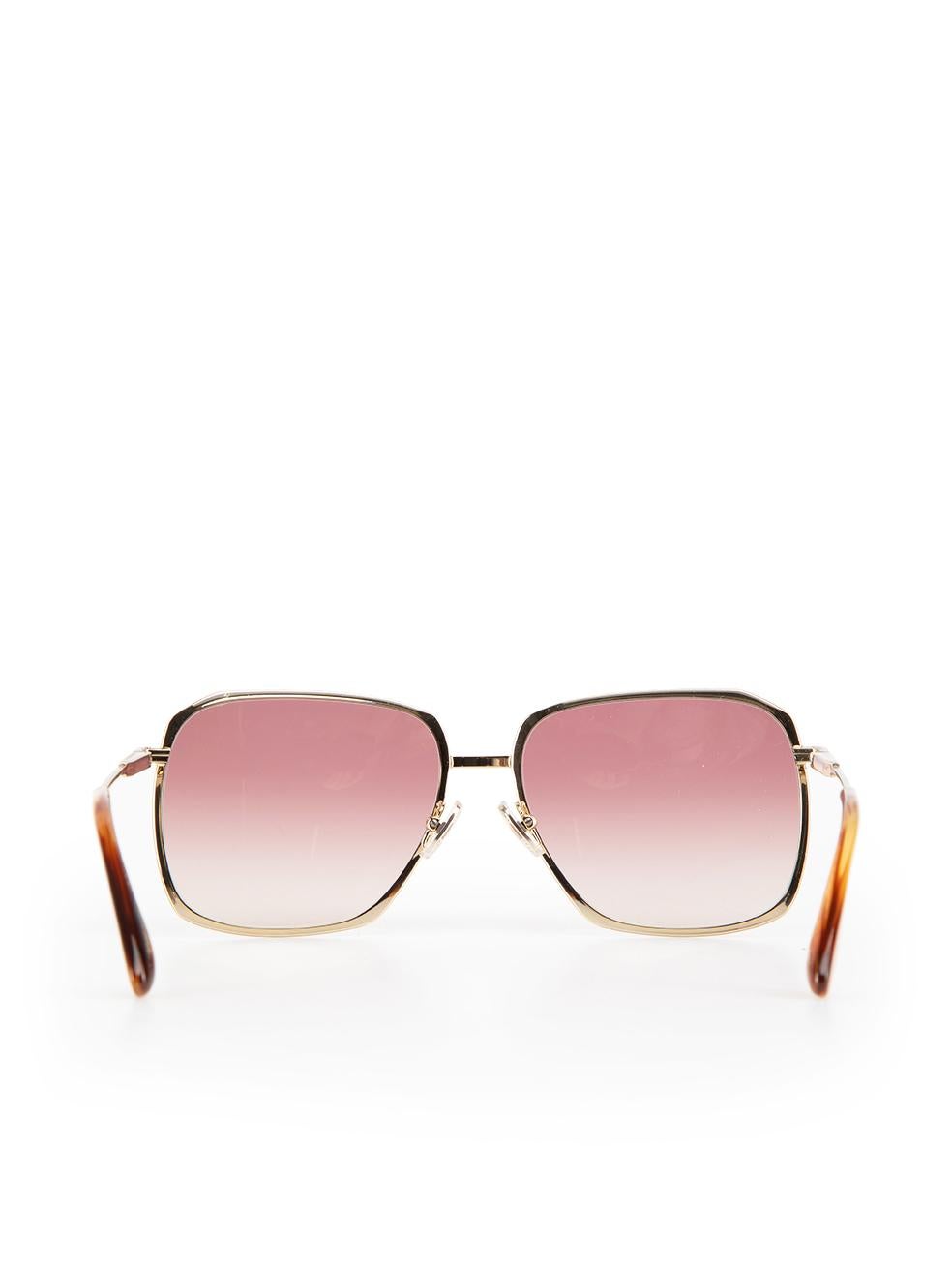 Victoria Beckham Burgundy Square Gradient Sunglasses In New Condition In London, GB