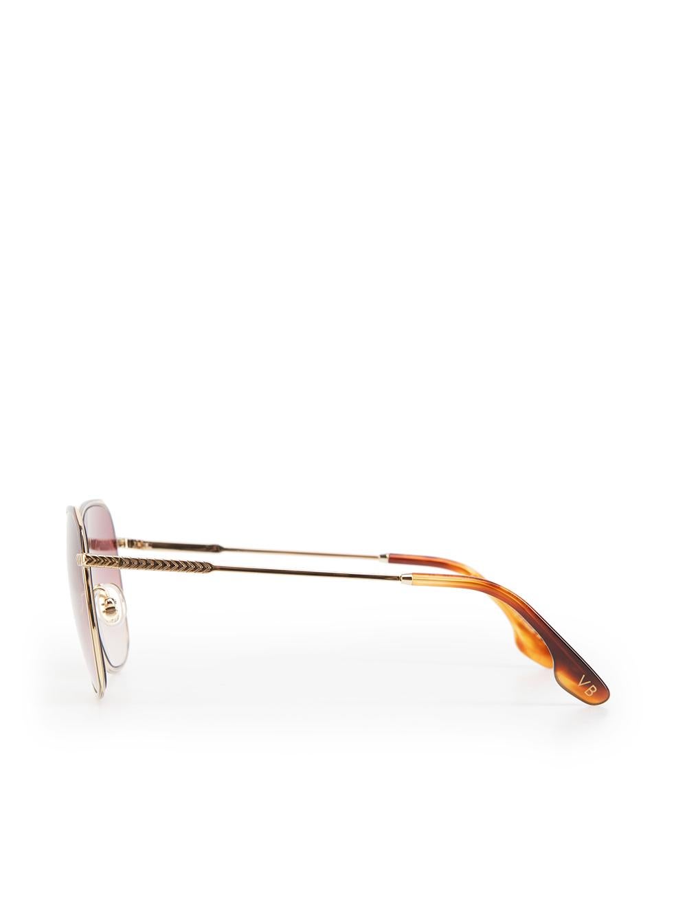 Women's Victoria Beckham Burgundy Square Gradient Sunglasses