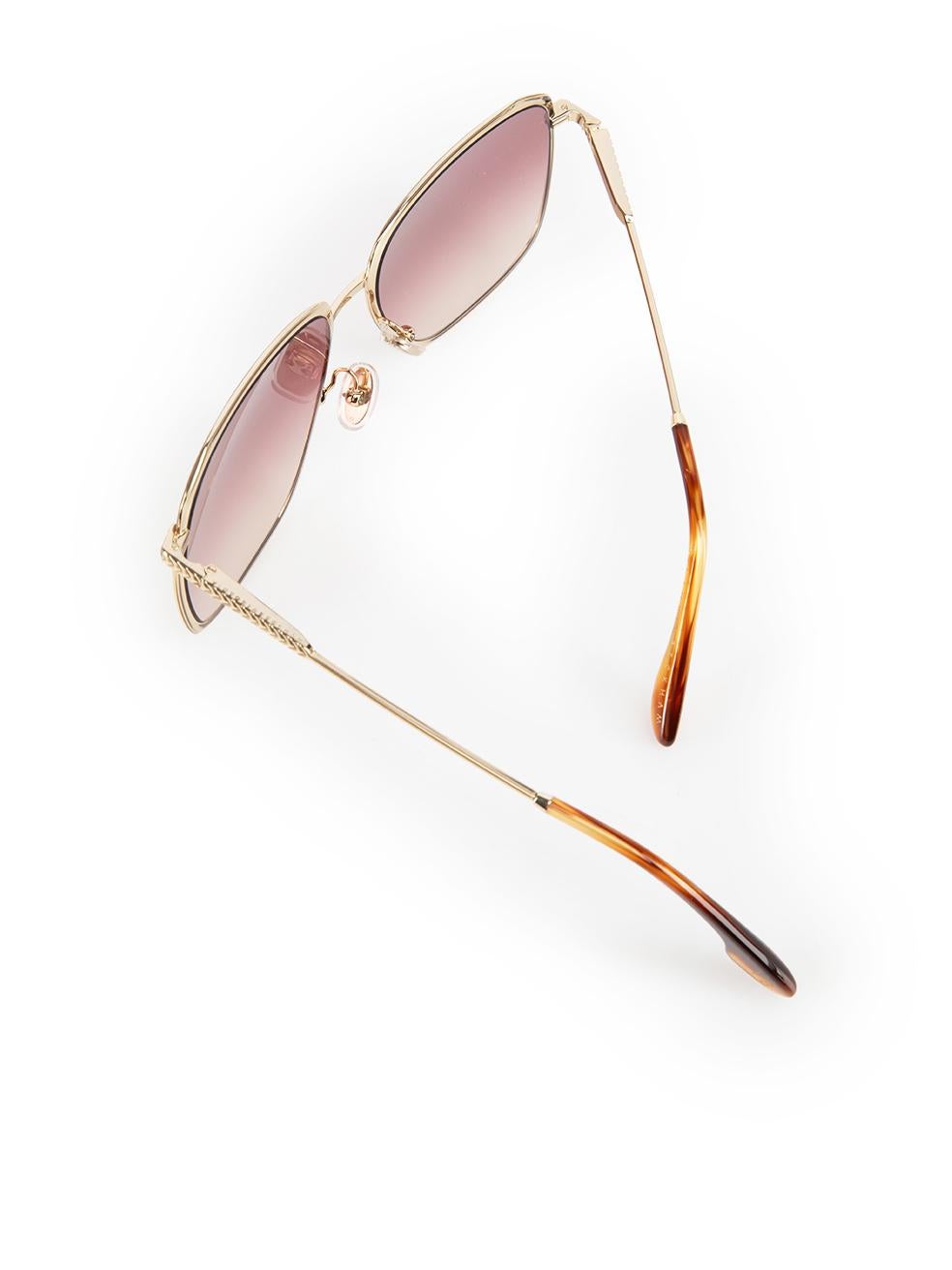 Victoria Beckham Burgundy Square Gradient Sunglasses 2