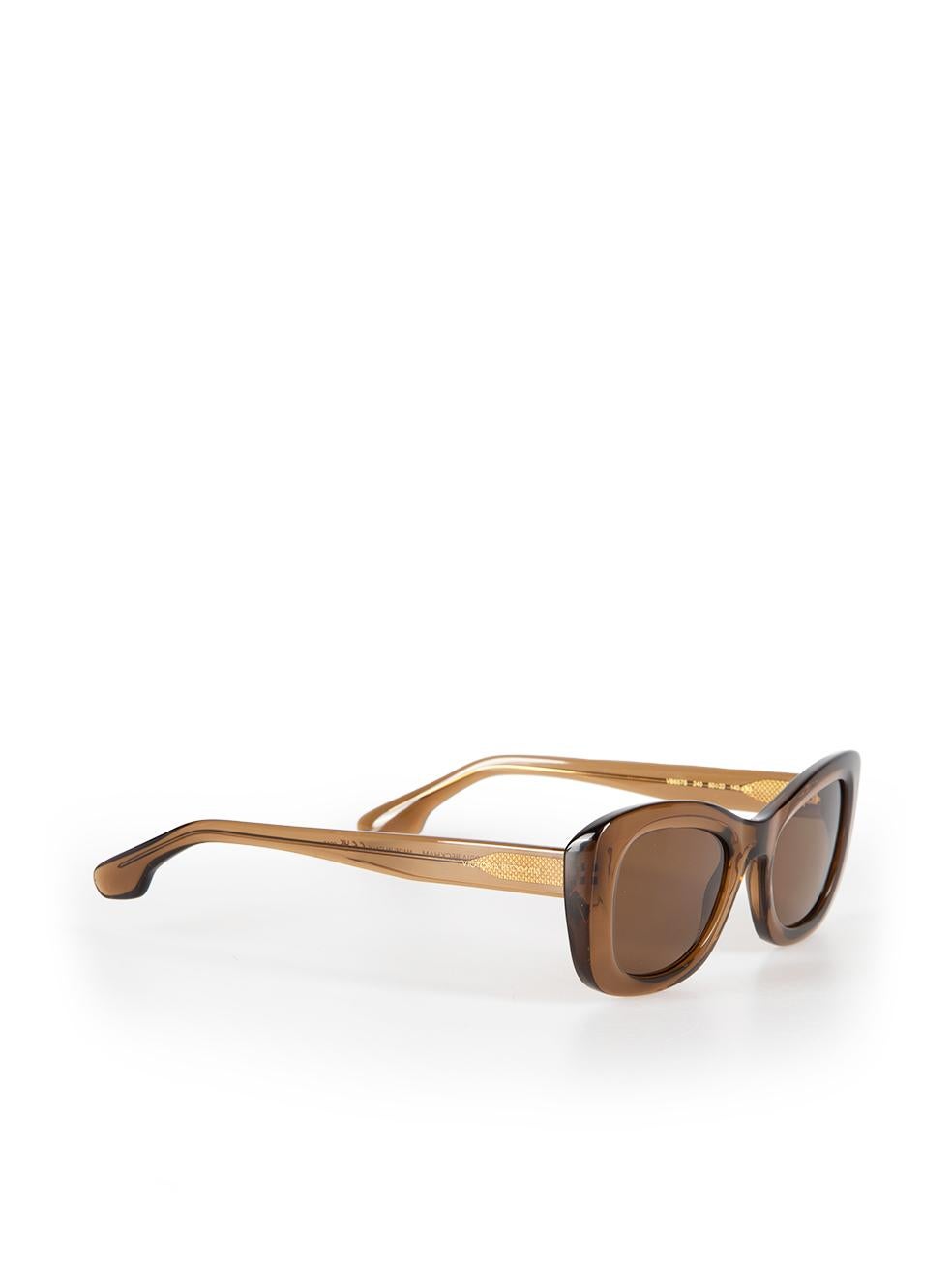 Victoria Beckham Caramel Butterfly Sunglasses In New Condition For Sale In London, GB