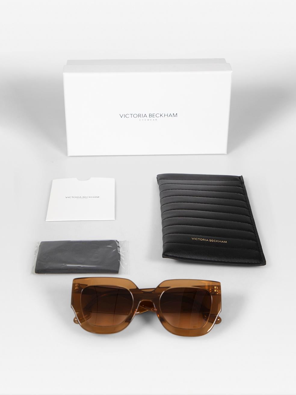 Gafas de sol cuadradas Victoria Beckham Gradiente Caramelo en venta 4