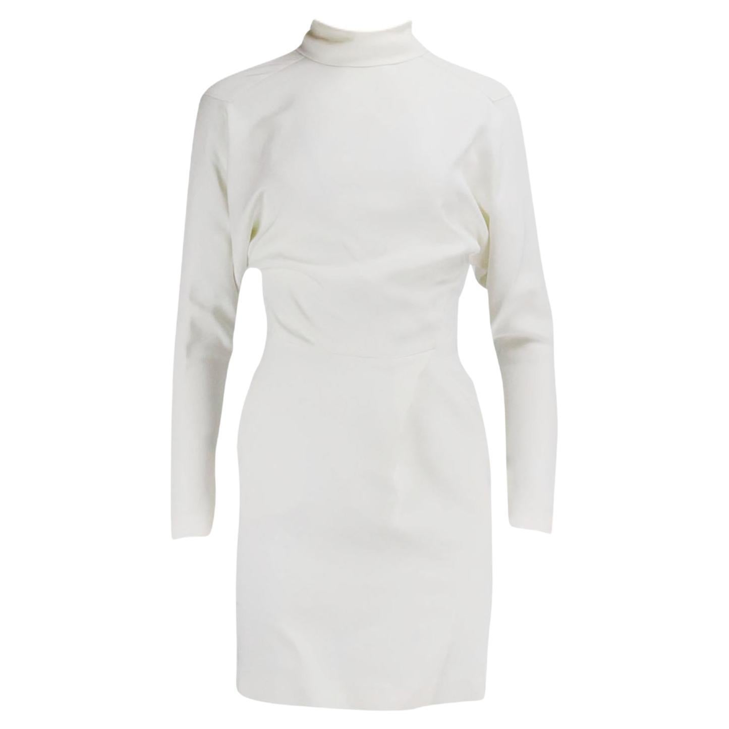 Victoria Beckham Short Sleeve Silk-Wool Midi Dress US 8 at 1stDibs