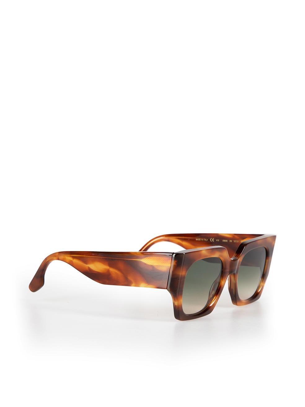 Victoria Beckham Chocolate Smoke Square Sunglasses In New Condition For Sale In London, GB