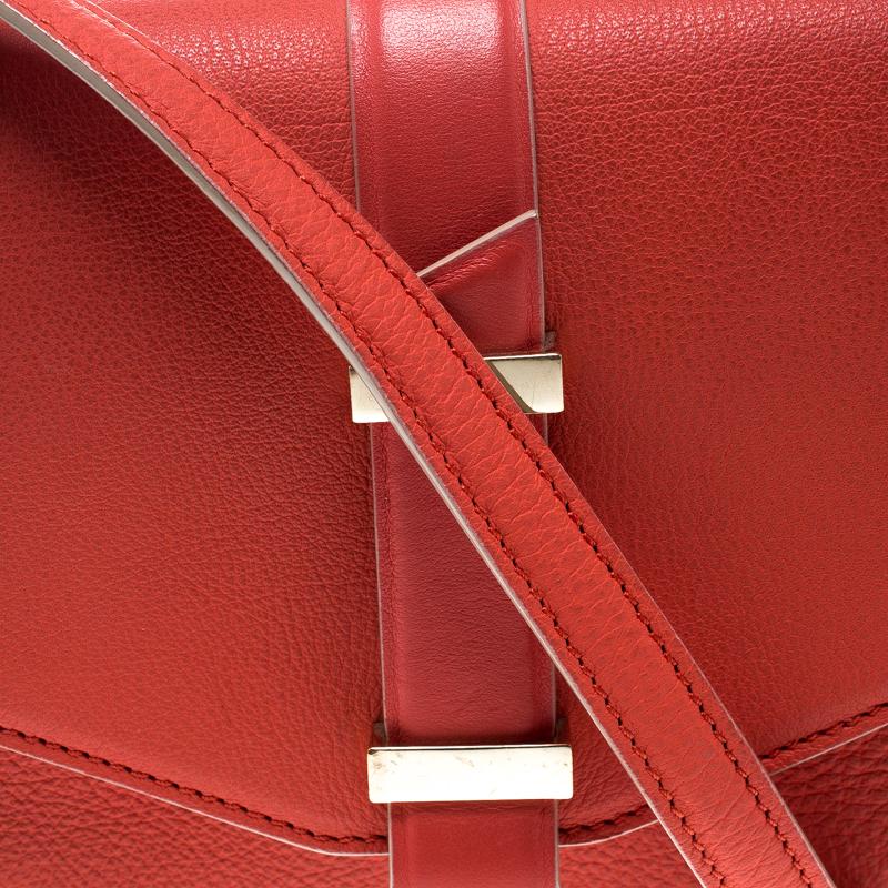 Victoria Beckham Coral Red Leather Mini Crossbody Bag 1