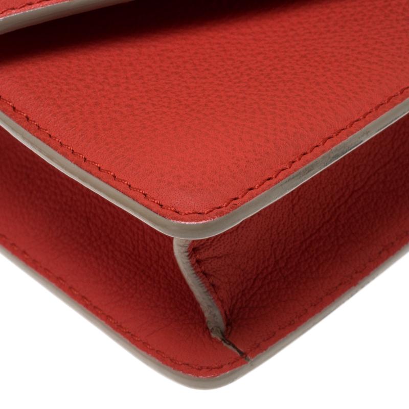 Victoria Beckham Coral Red Leather Mini Crossbody Bag 4