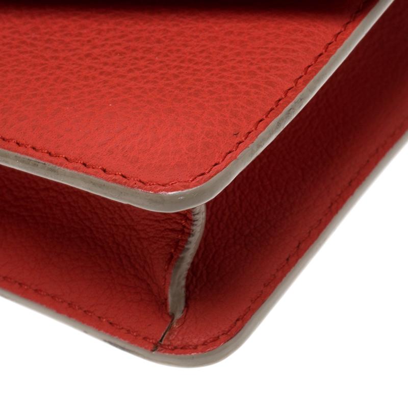 Victoria Beckham Coral Red Leather Mini Crossbody Bag 5