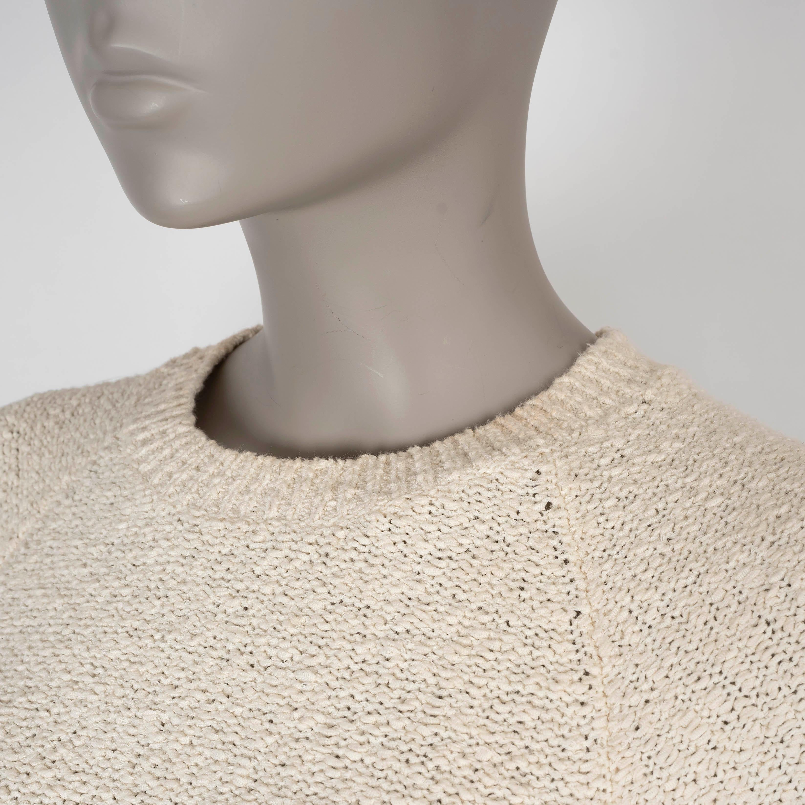 Women's VICTORIA BECKHAM cream cotton blend BOUCLE KNIT Sweater S For Sale