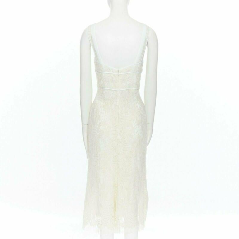 De las mujeres VICTORIA BECKHAM vestido con cuello en V de algodón alce floral crema UK12 M en venta