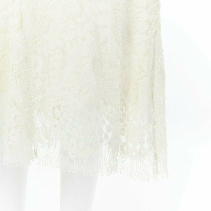 VICTORIA BECKHAM vestido con cuello en V de algodón alce floral crema UK12 M en venta 4