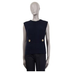 VICTORIA BECKHAM - Chemise débardeur à gilet BUTTONE en laine bleu foncé 12 M