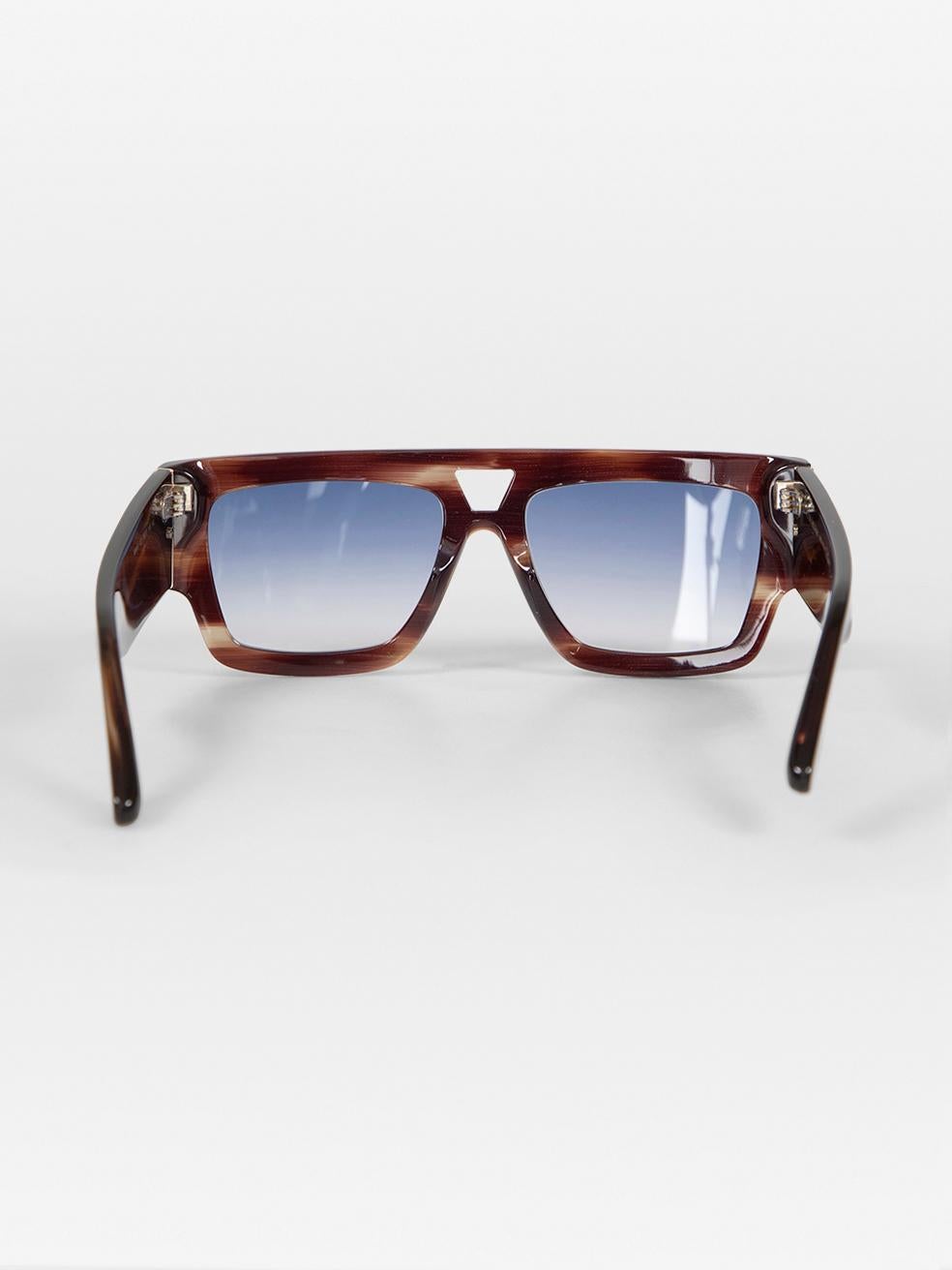 Victoria Beckham Dark Brown Square Gradient Sunglasses In New Condition For Sale In London, GB