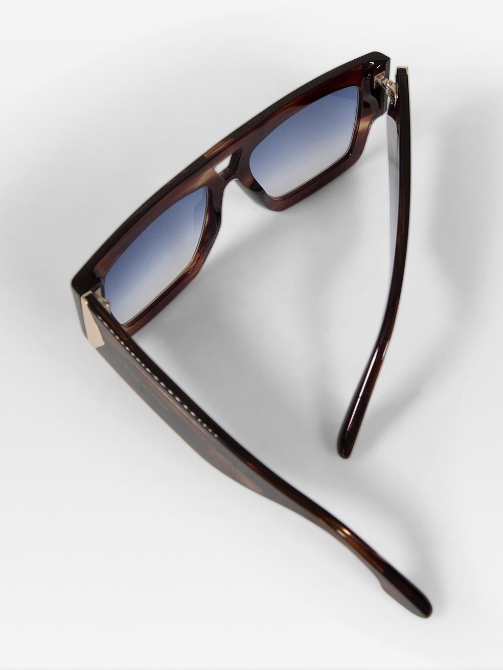 Victoria Beckham Dark Brown Square Gradient Sunglasses For Sale 2
