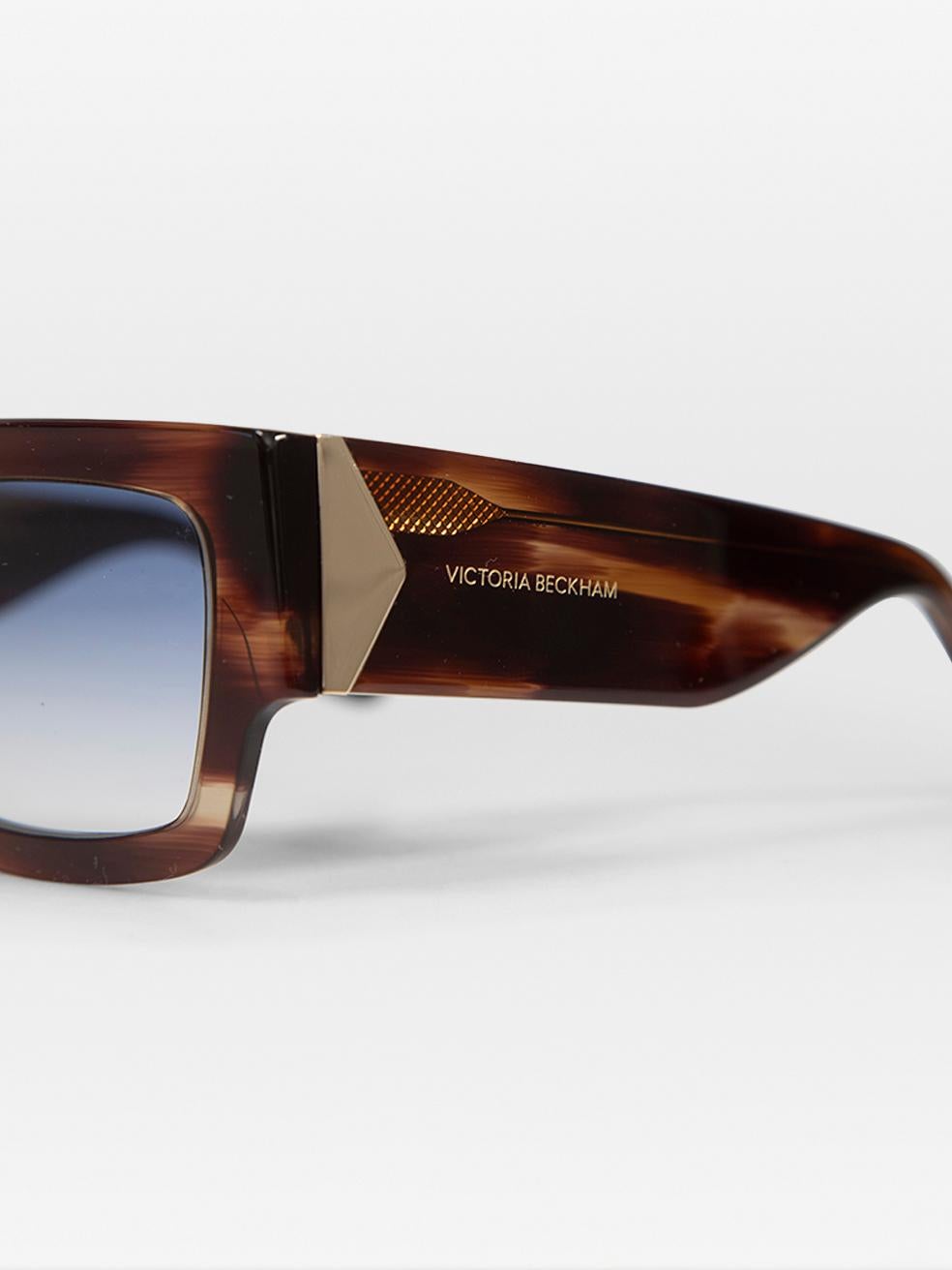 Victoria Beckham Dark Brown Square Gradient Sunglasses For Sale 3