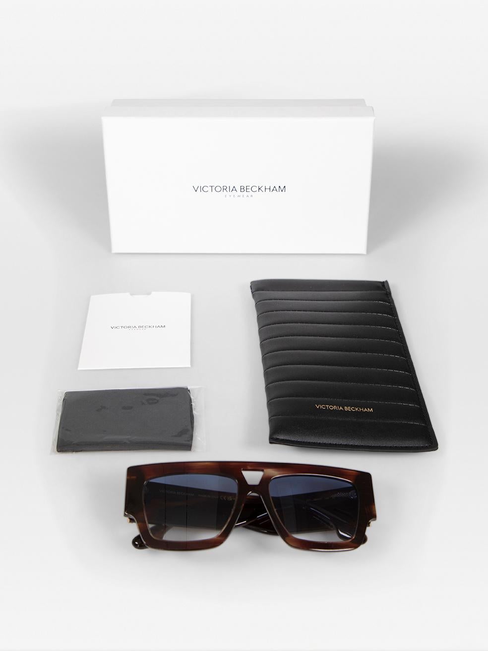 Victoria Beckham Dark Brown Square Gradient Sunglasses For Sale 4