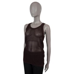 VICTORIA BECKHAM dark brown viscose 2023 OPEN KNIT Tank Top Shirt M