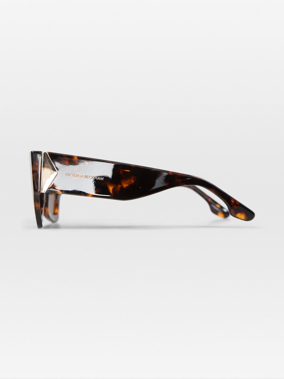 Victoria Beckham Dark Havana Butterfly Tinted Sunglasses For Sale 1