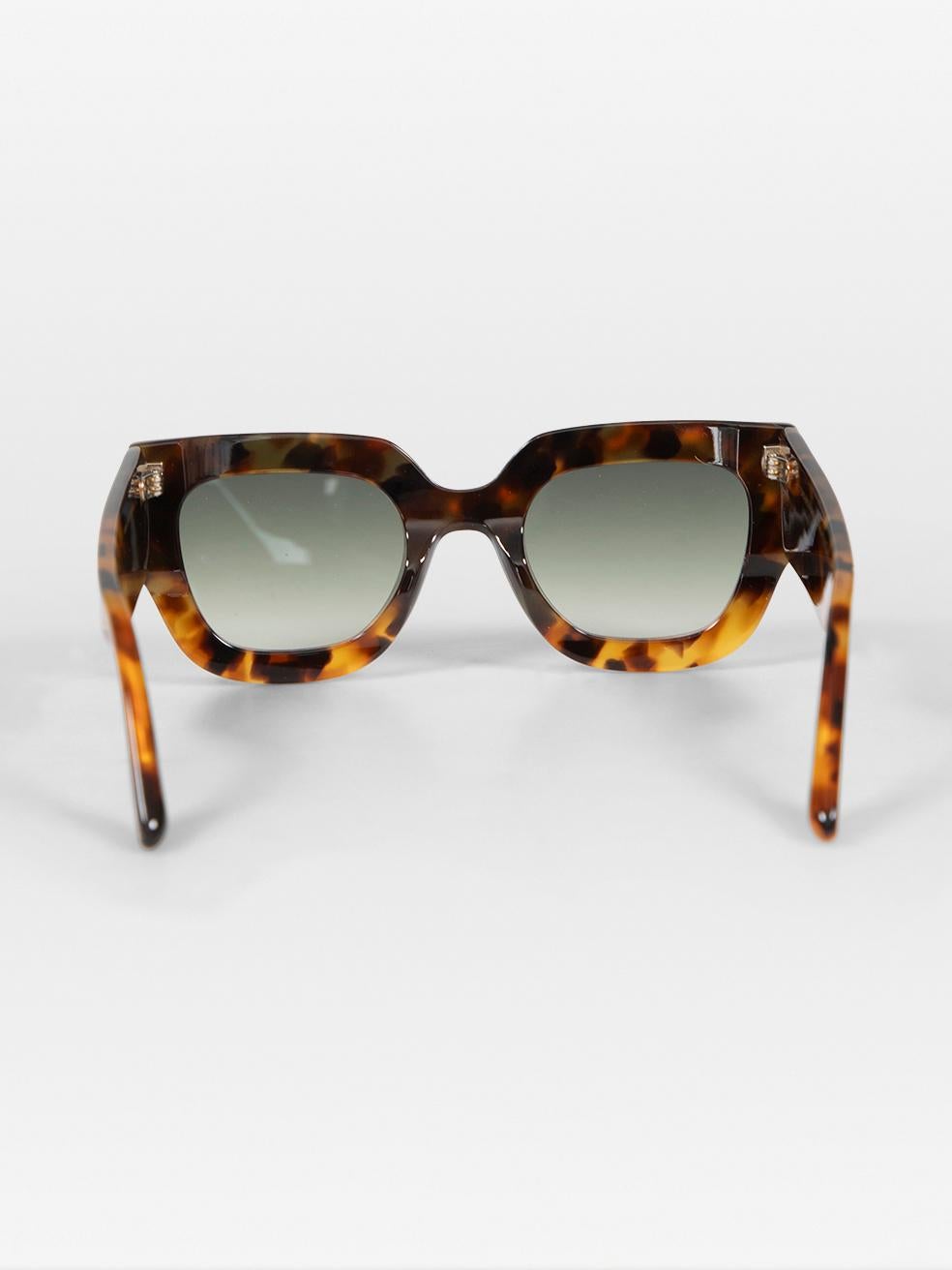 Victoria Beckham Dark Havana Gradient Square Sunglasses In New Condition For Sale In London, GB
