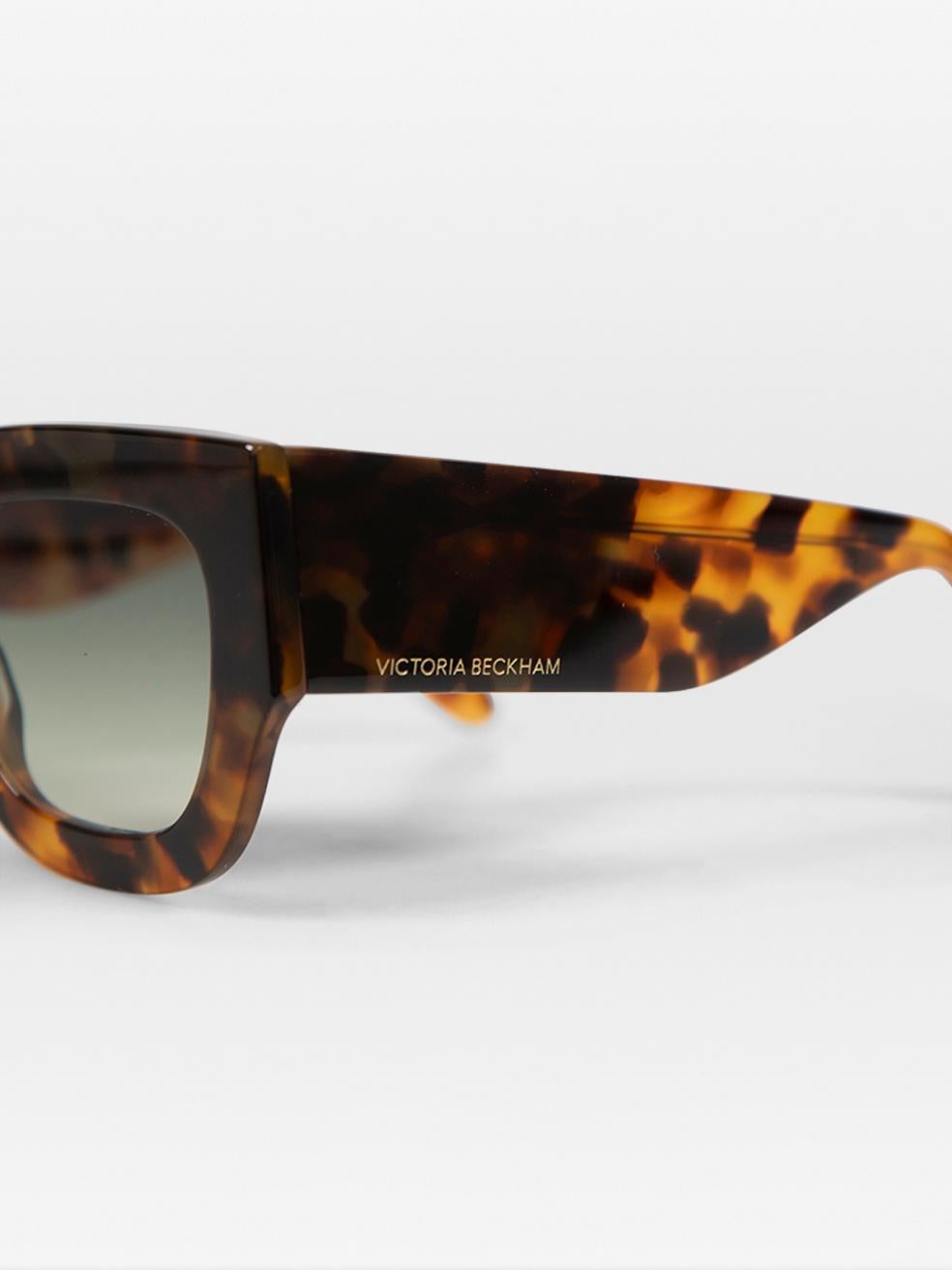 Victoria Beckham Dark Havana Gradient Square Sunglasses For Sale 3