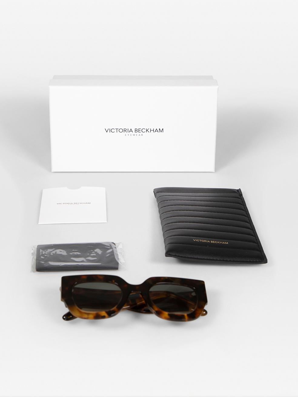 Victoria Beckham Dark Havana Gradient Square Sunglasses For Sale 4