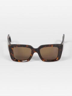 Victoria Beckham Dark Havana Tinted Rectangular Sunglasses