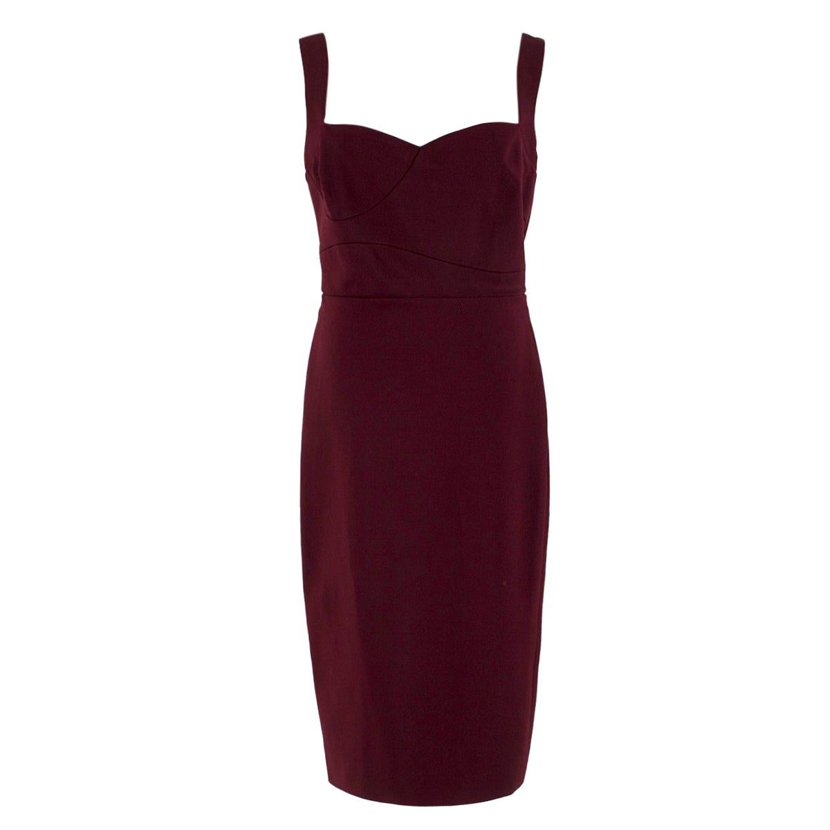 Victoria Beckham Dense Rib Cami Fitted Dress UK 14