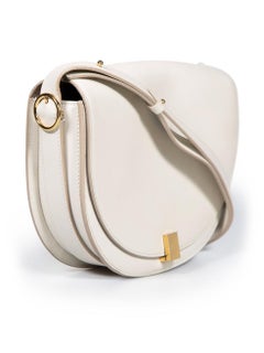 Victoria Beckham Ecru Leather Half Moon Box Shoulder Bag