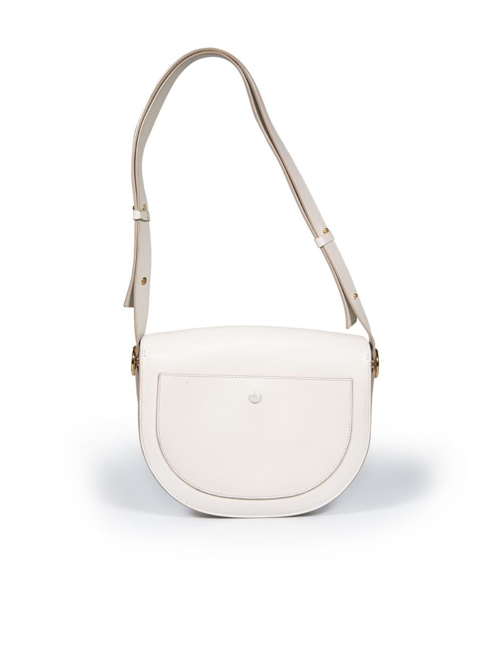 Victoria Beckham Ecru Leather Half Moon Box Shoulder Bag In Good Condition For Sale In London, GB