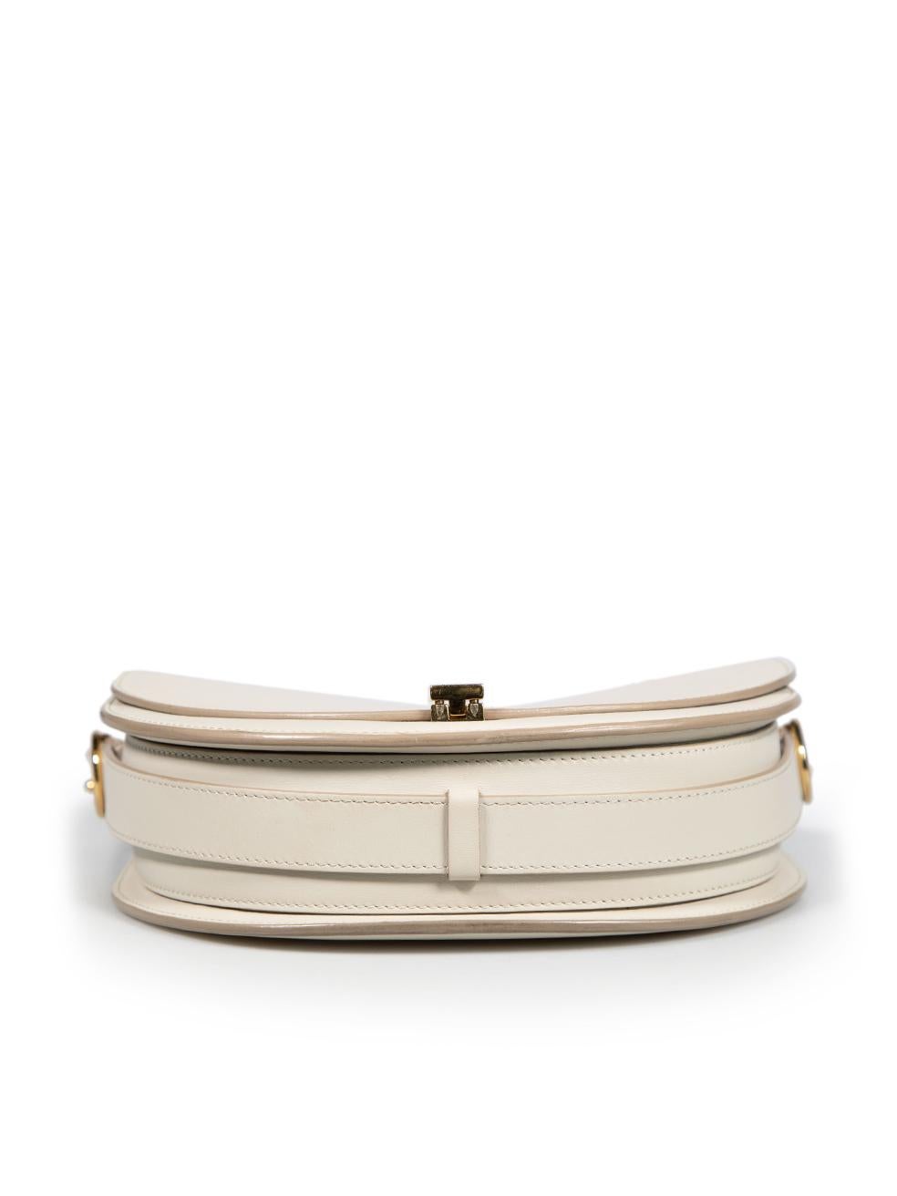 Women's Victoria Beckham Ecru Leather Half Moon Box Shoulder Bag