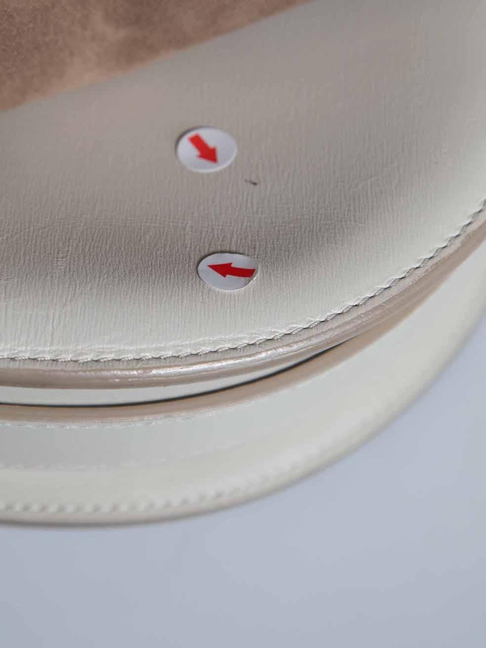 Victoria Beckham Ecru Leather Half Moon Box Shoulder Bag For Sale 4