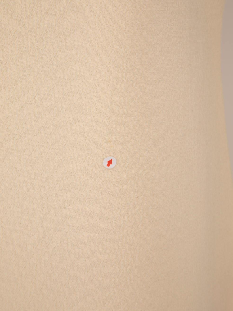 Women's Victoria Beckham Ecru Wool Flared Hem Dress Size M For Sale